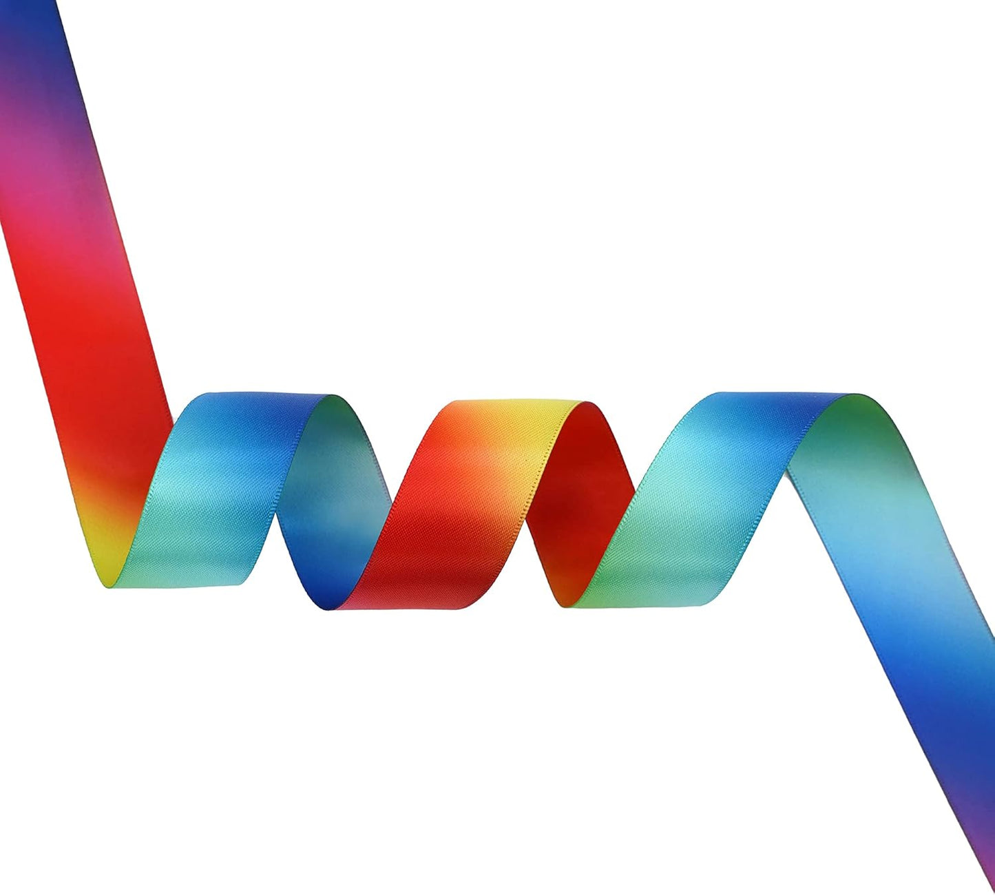 MEEDEE Rainbow Ribbon Satin Ribbon 1 inch Rainbow Satin Ribbon Rainbow Colored Ribbon for Crafts Gift Wrapping Pride Birthday Party Decoration DIY Rainbow Hair Bows - 25 Yards