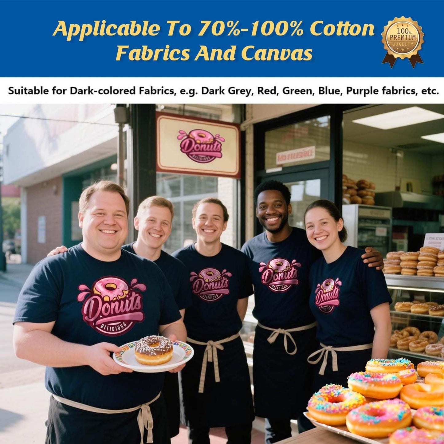 TransOurDream Heat Transfer Paper for Dark T Shirts (25 Sheets, 8.5x11", Dark 1.0) Iron on Transfers Paper for Inkjet Printer Printable Heat Transfer Vinyl for Dark Fabrics