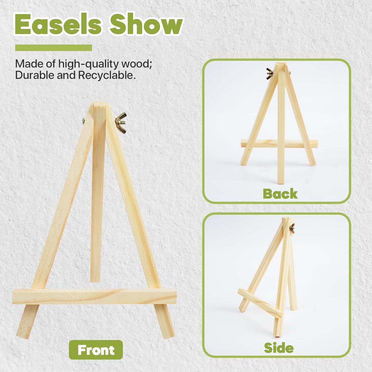 36 Pack 9 Inch Wood Easels, Easel Stand for Painting Canvases, Art, and Crafts,Tripod,Painting Party Easel,Kids Student Tabletop Easels for Painting,Portable A-Frame Tripod Tabletop Easel Set