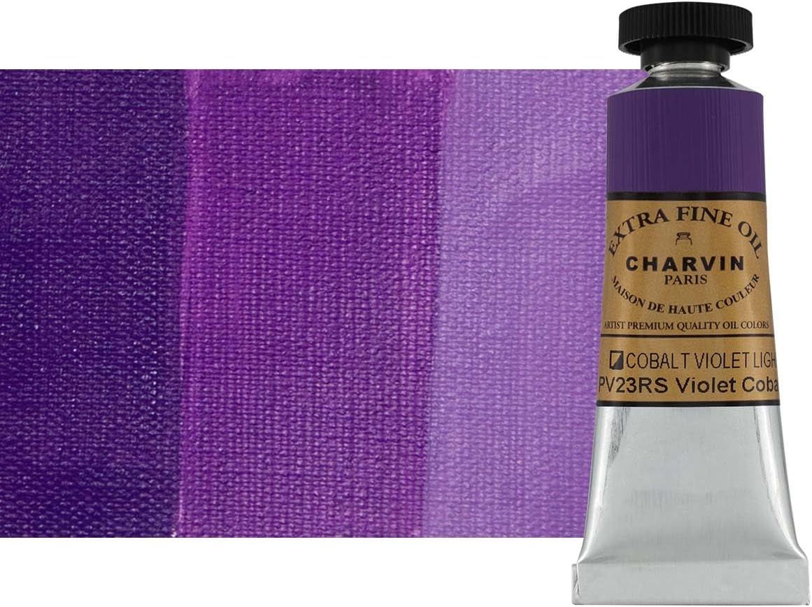 Charvin Extra Fine Oil Paint, Cobalt Violet Light Hue 20 mL - Triple-Milled, Rich Texture, Poppy Oil-Based, Light-Fast, Handmade, Archival Quality
