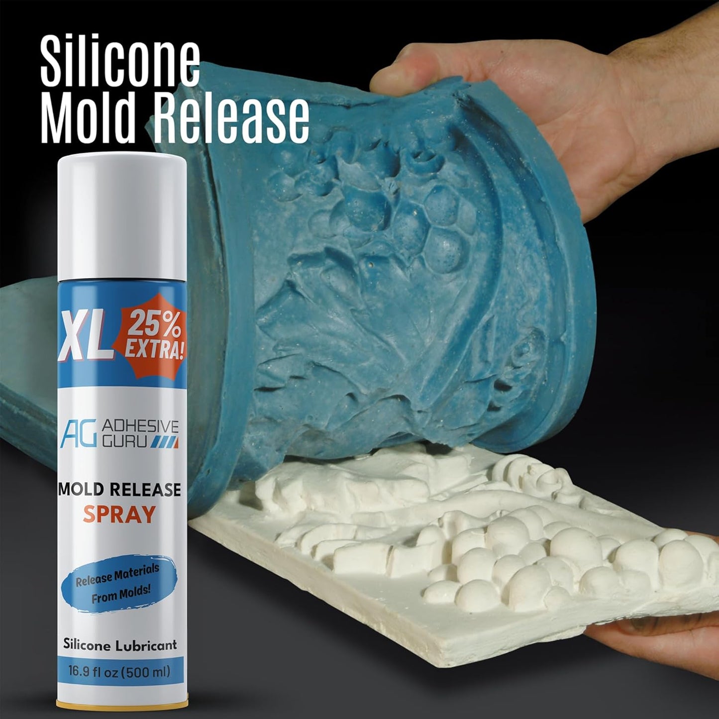 Silicone Mold Release Spray (4x16.9 fl oz / 500ml) Release Agent for Epoxy Resin, Candle & All Molds | Smooth, Non-Stick Lubricant for Easy Removal | 4 Pack, Molds are not Included