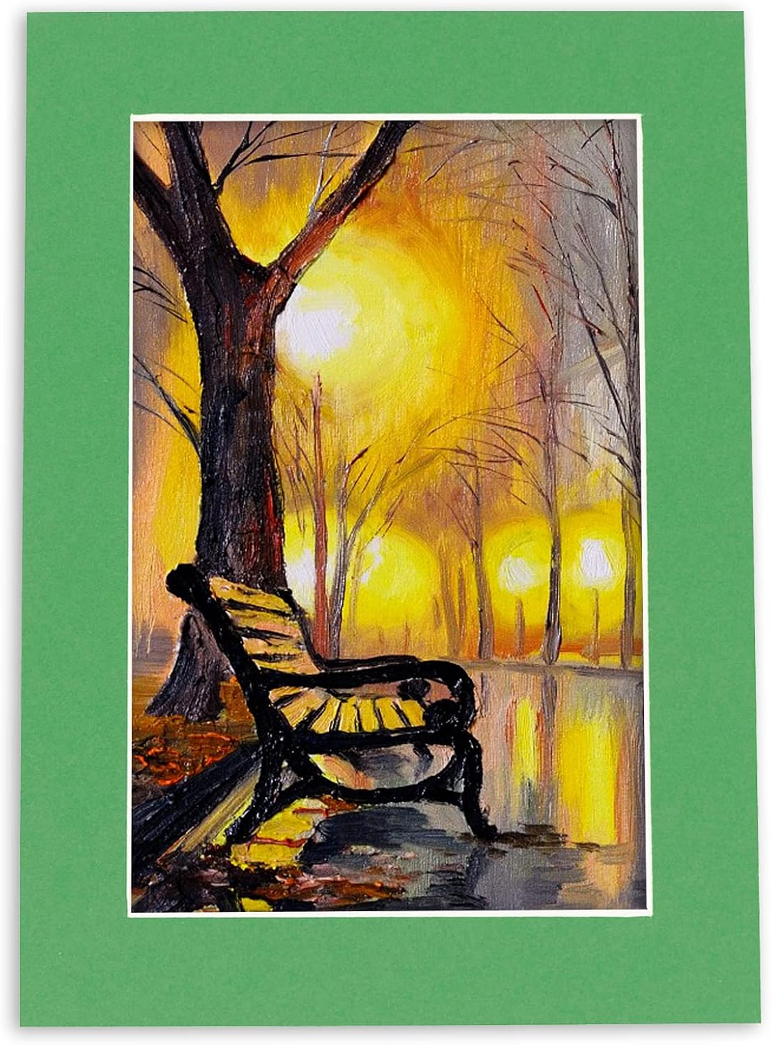 8x10 Mat Bevel Cut for 5.5x8.5 Photos - Acid Free Bright Green Precut Matboard - For Pictures, Photos, Framing - 4-ply Thickness