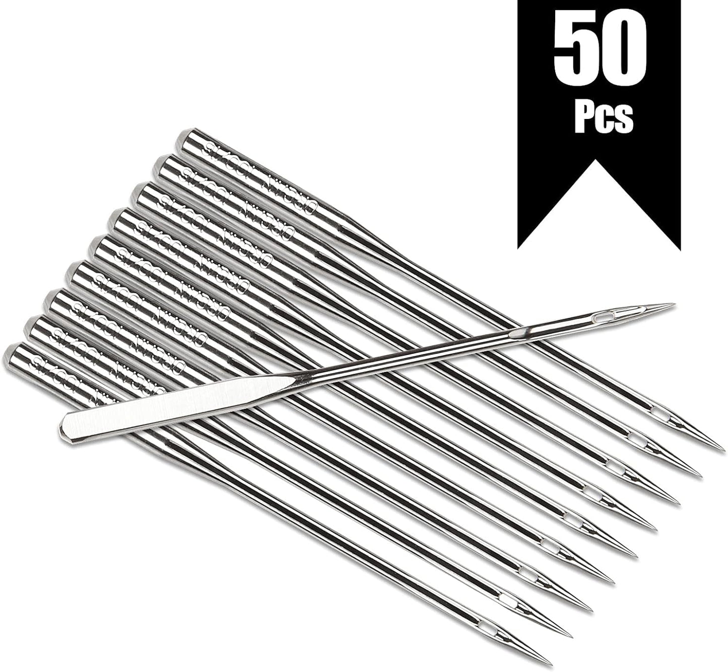 50 Pcs Sewing Machine Needles for Brother, Size 100/16 130/705H HAx1 Embroidery Machine Needles for Brother Sewing Machine (5 Pack of 10 Needles)