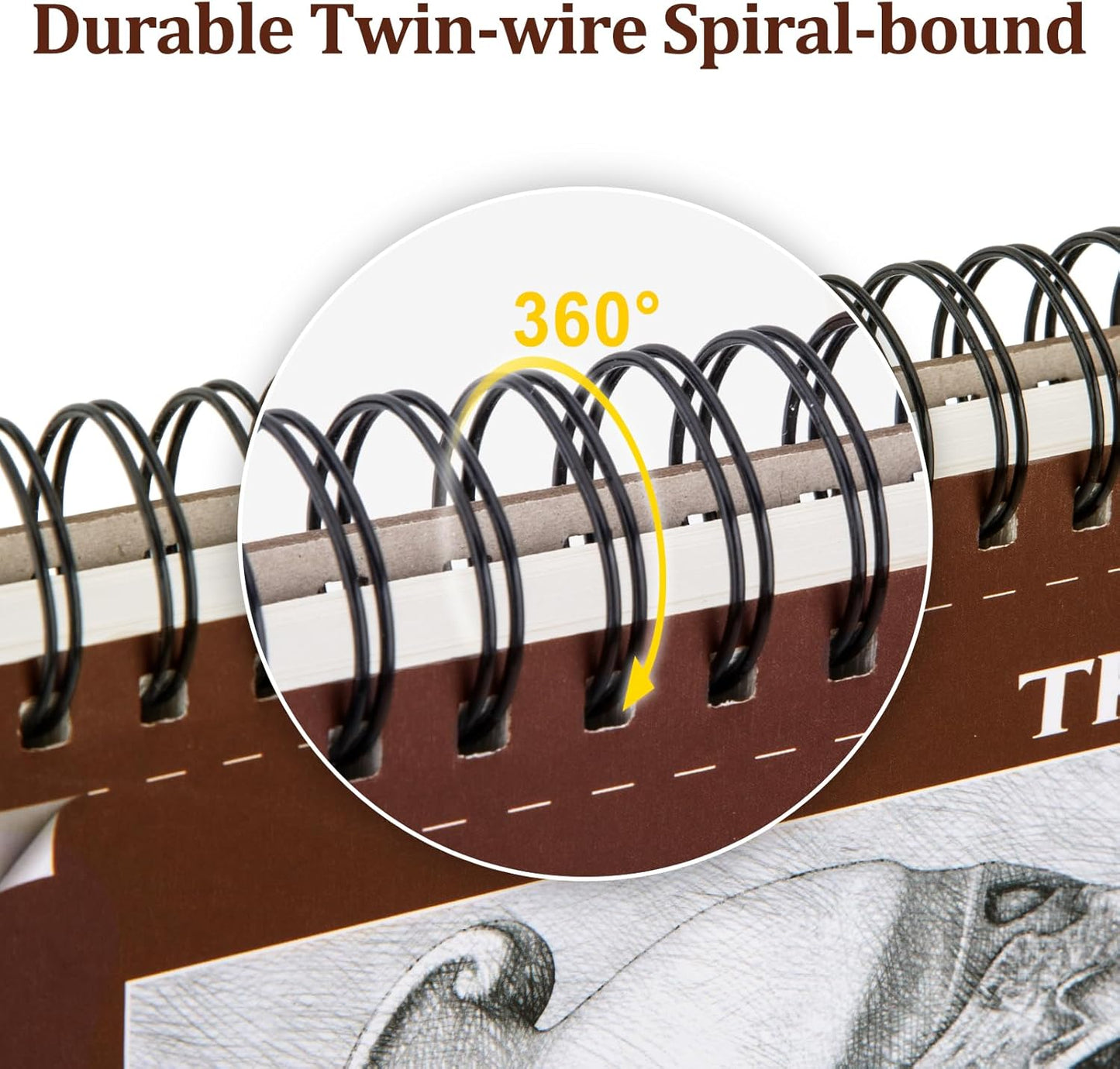 TKOOFN 8.5" x 11" Sketch Book, Pack of 5, 300 Sheet Top Spiral Bound Premium Sketchbook Drawing Pads(68lb/100gsm), Acid-Free Painting Paper for Adults Kids Artists Beginners