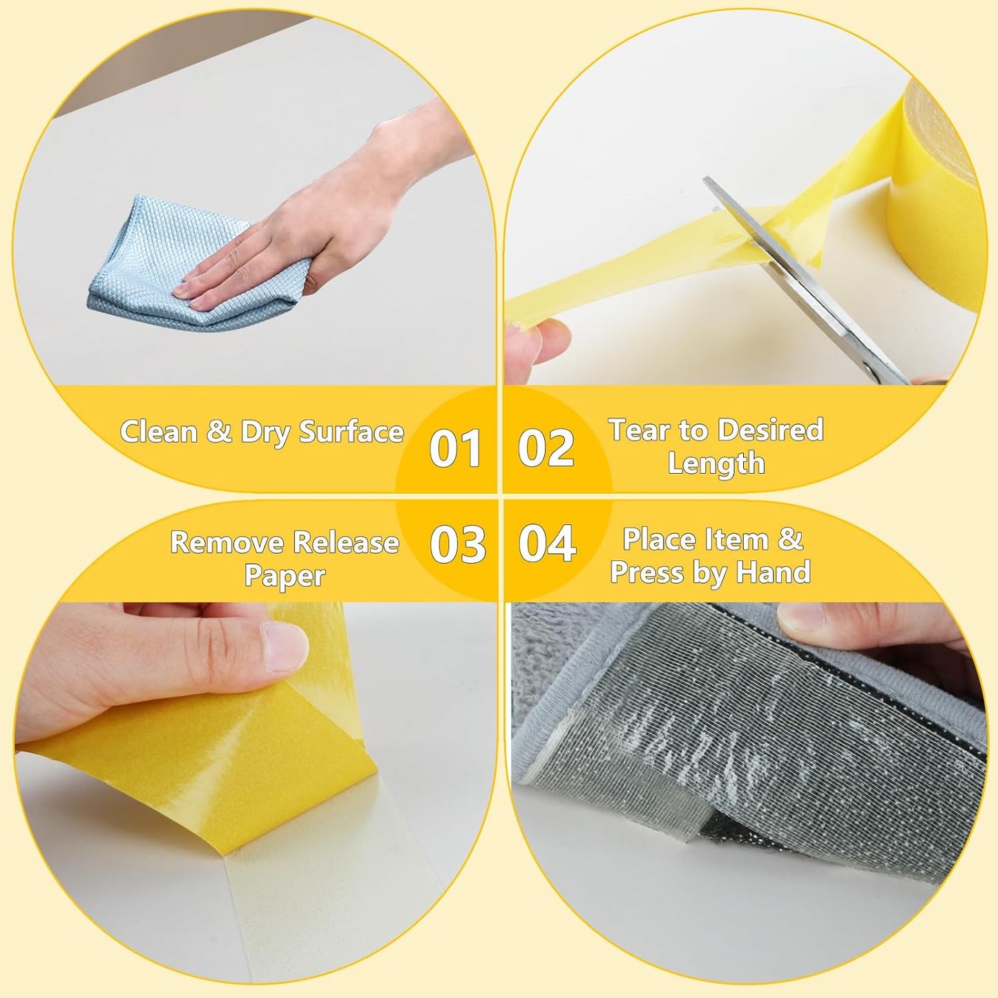 Double Sided Tape Heavy Duty Strong Wall Adhesive with Fiberglass Mesh, Super Sticky Resistente Easy Use Mounting Tape 2.2inX33FT