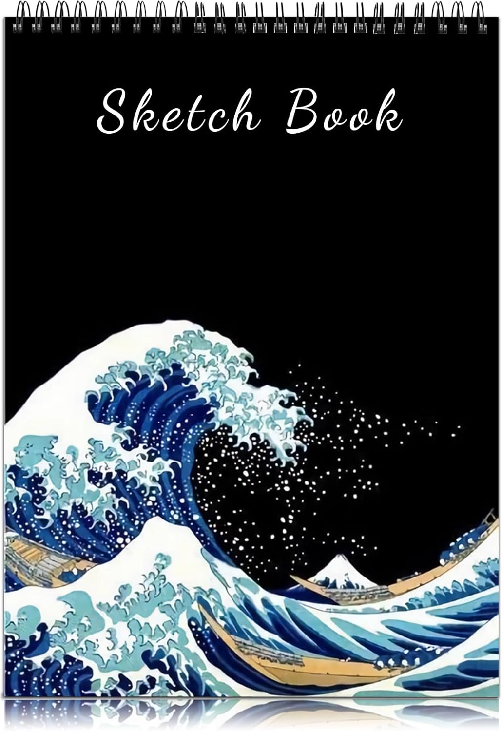 Cabreche Cute Sketchbook Top Spiral Bound Sketch Pad, 9 x 12 inch,100GSM Thick Paper,50 Sheets 100 Pages,Art Sketch Book Artistic Aesthetic Writing Drawing Paper for Girls Women Beginners-Blue Wave