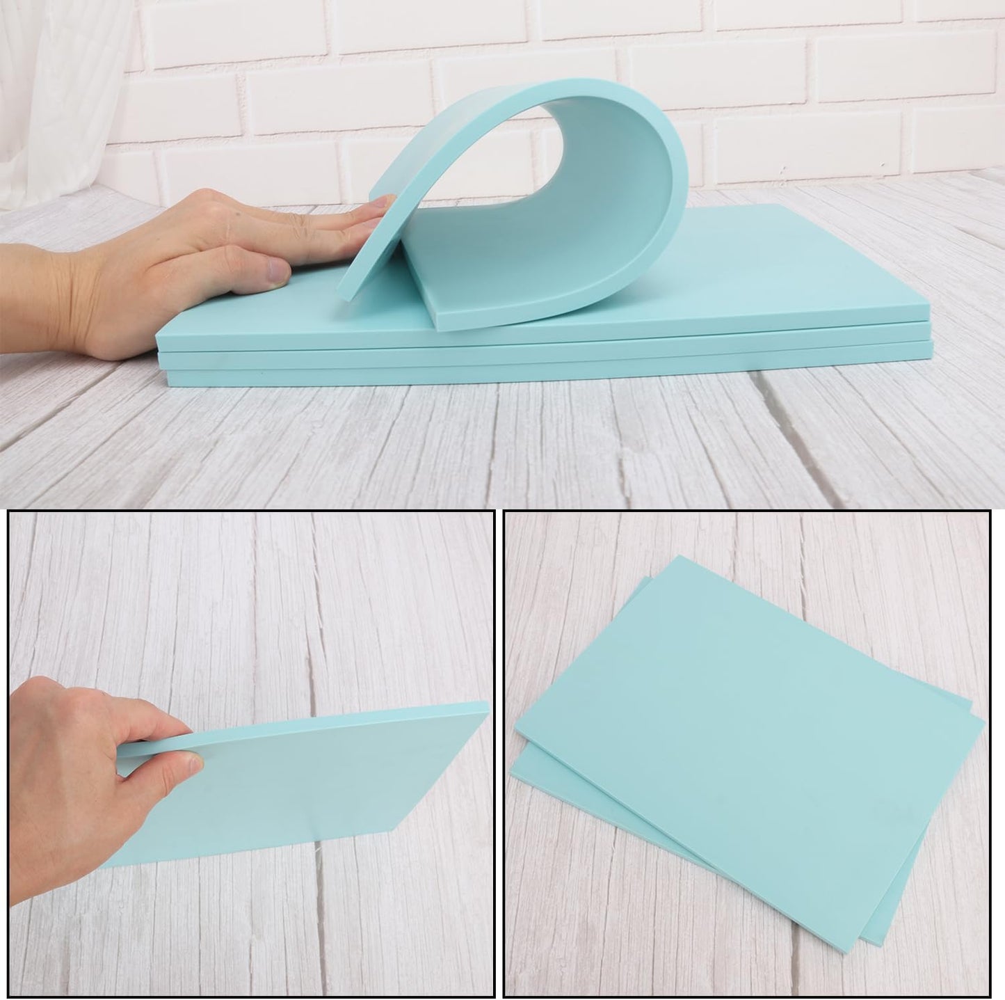 4 Pcs 8.5"x11" Rubber Carving Blocks, A4 Linoleum Blocks, Stamp Carving Blocks for Printmaking, Linocut Artists, Crafts and More,(Blue) by KUKLIPJIM.