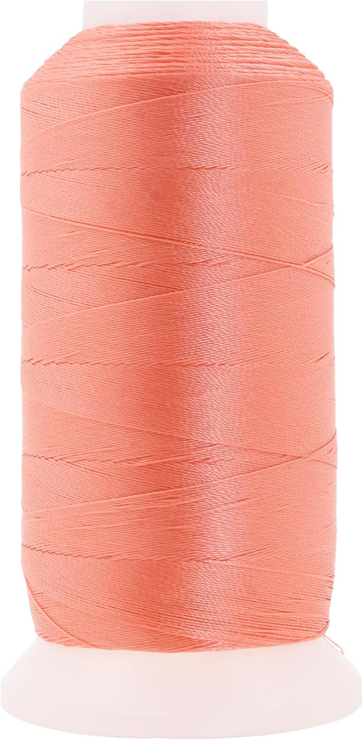 Mandala Crafts Blush Heavy Duty Thread - 1500 Yds Tex 90 for Sewing, Drapery, Jeans, Leather, Hair, Bonded Polyester Outdoor Marine Upholstery Threads