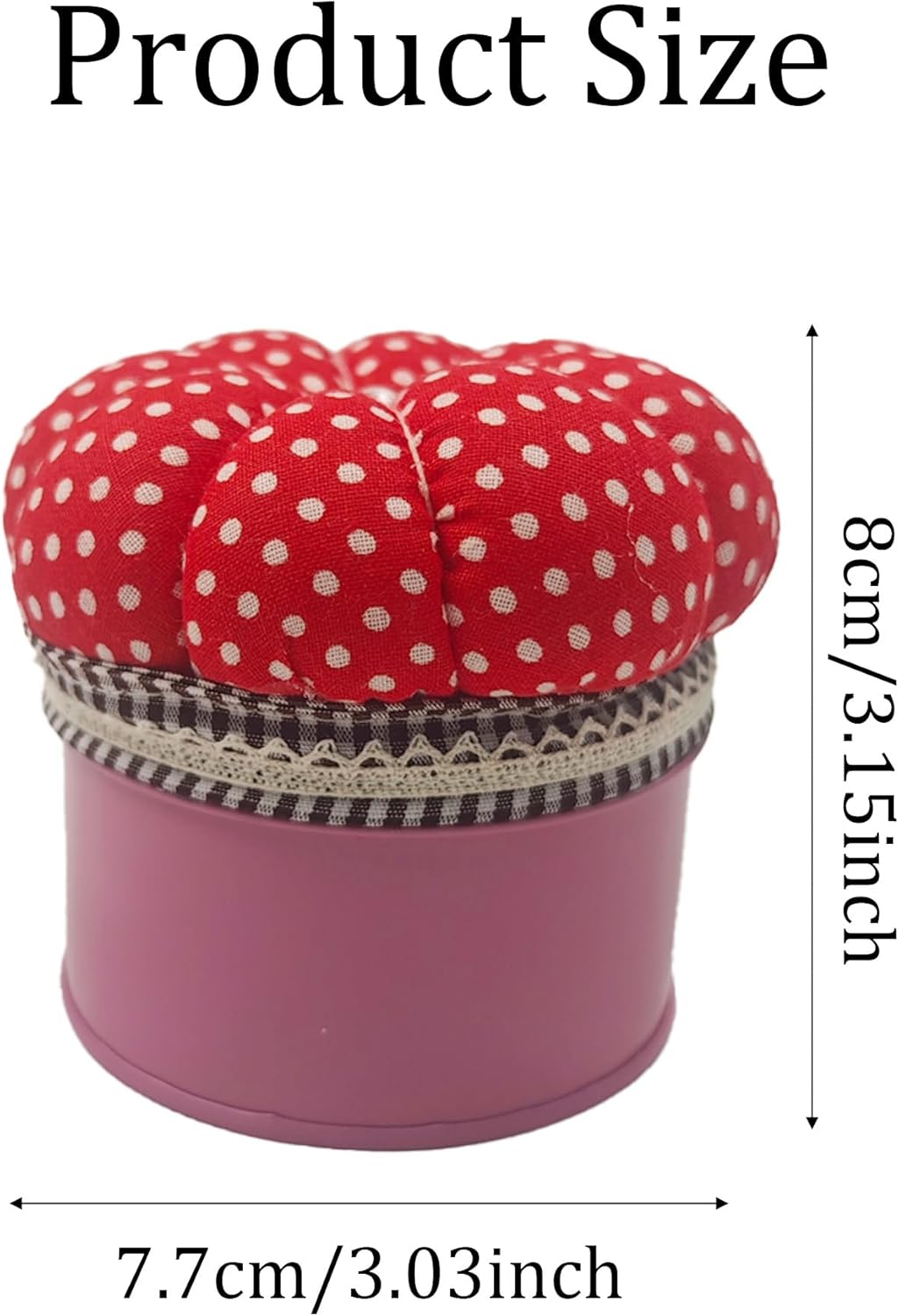 pson Pumpkin Shaped Pin Cushion with Storage Box, Cute Sewing Needle Holder for Quilting, DIY Crafts, Needlework, Sewing(Red with Spotted)