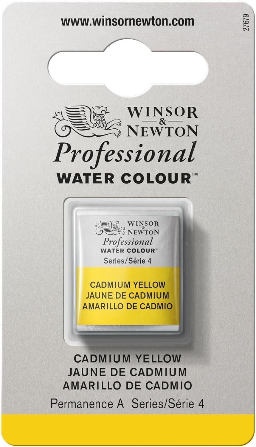 Winsor & Newton Professional Watercolor, Half Pan, Cadmium Yellow