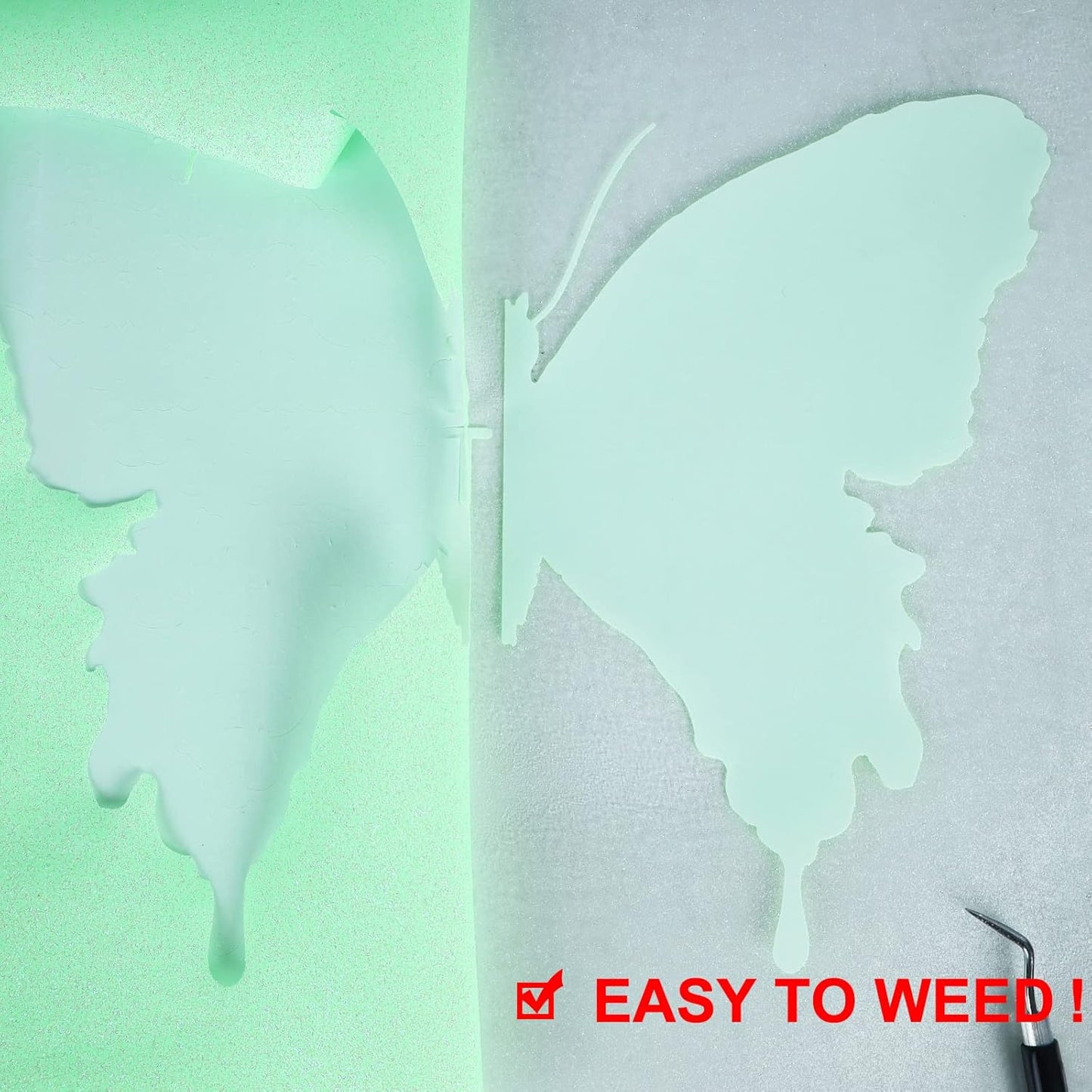 FUNKAKA Glitter Fluorescent Light Green HTV Heat Transfer Vinyl Rolls, 12" x 8ft PU Iron on Vinyl for T-Shirts Glitter HTV Vinyl for All Cutter Machines Easy to Cut & Weed for DIY Design