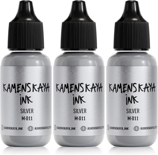 Metallic Alcohol Ink Set: Silver Alcohol Ink, 3 pcs 0.51 fl oz (15 ml) Each