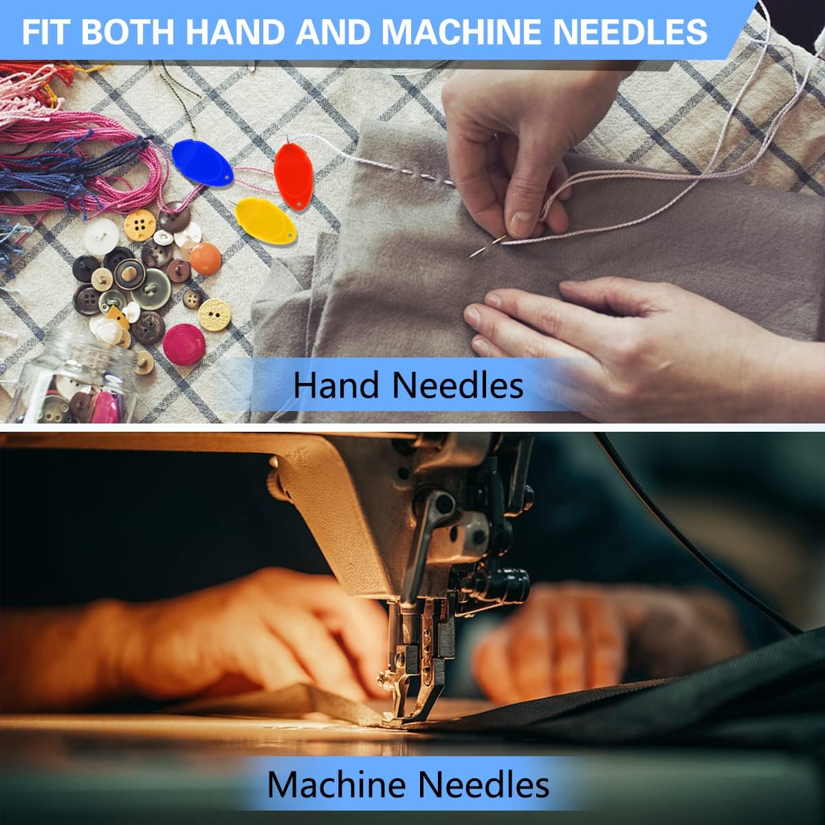 30 Pcs Needle Threaders for Hand Sewing, Plastic Needle Threader Tool for Sewing Needles, Needle Threader for Sewing Crafting, Sewing Machine, DIY, Embroidery, Knitting Craft with Clear Box, 5 Colors