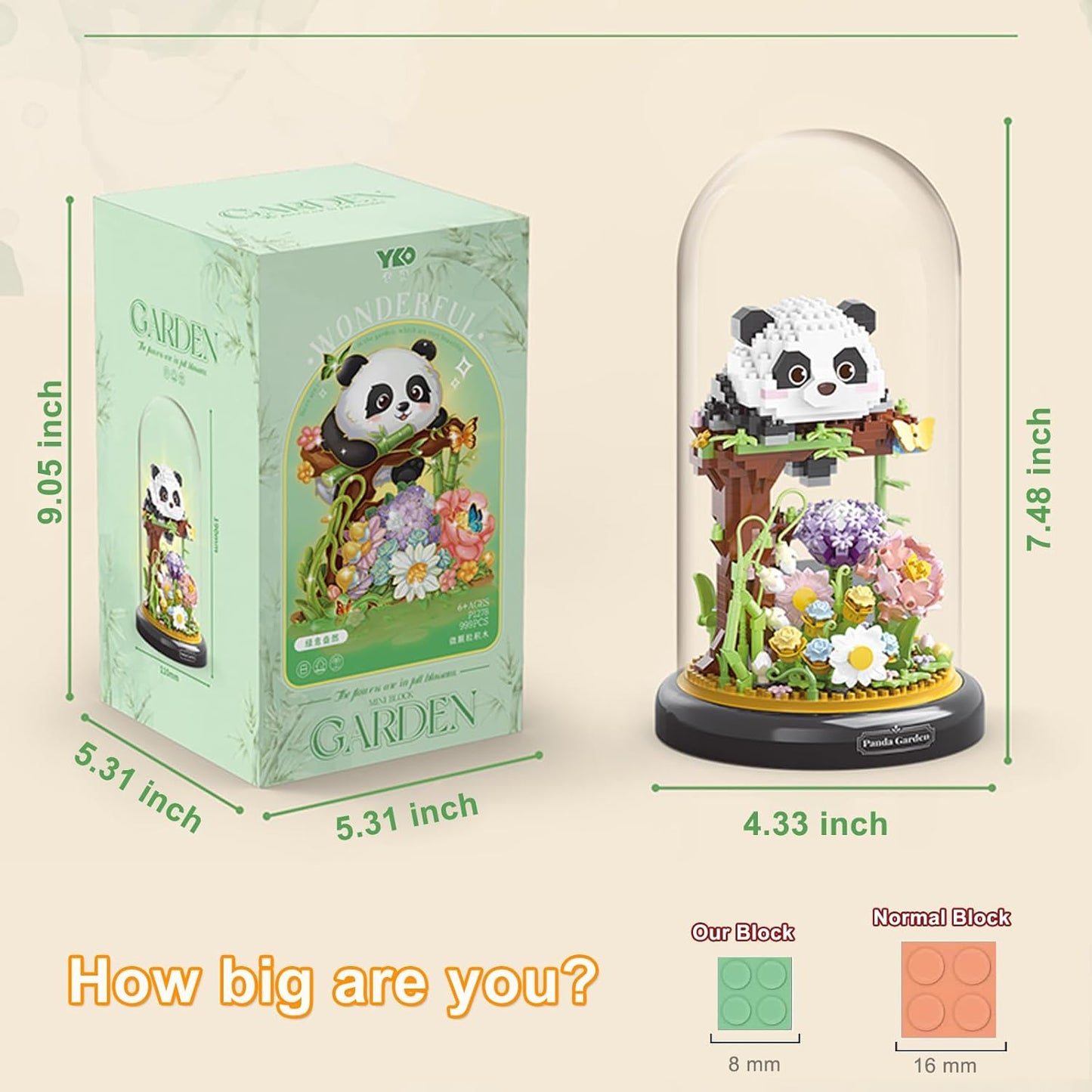 Panda Flower Building Set for Adult Plant Friend Set Bonsai Tree Party Favors for Kids Animal Building Blocks Valentines New Year Easter Birthday Gift for Boys Girls Age 6-12+(Panda Flowers)