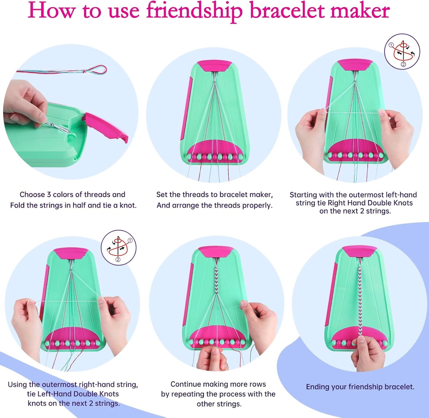 Rdfmy Friendship Bracelet Making Kit for Girls, Arts and Crafts Bracelets String Maker Kit for Kids Ages 8-12 Christmas Birthday Gifts Green