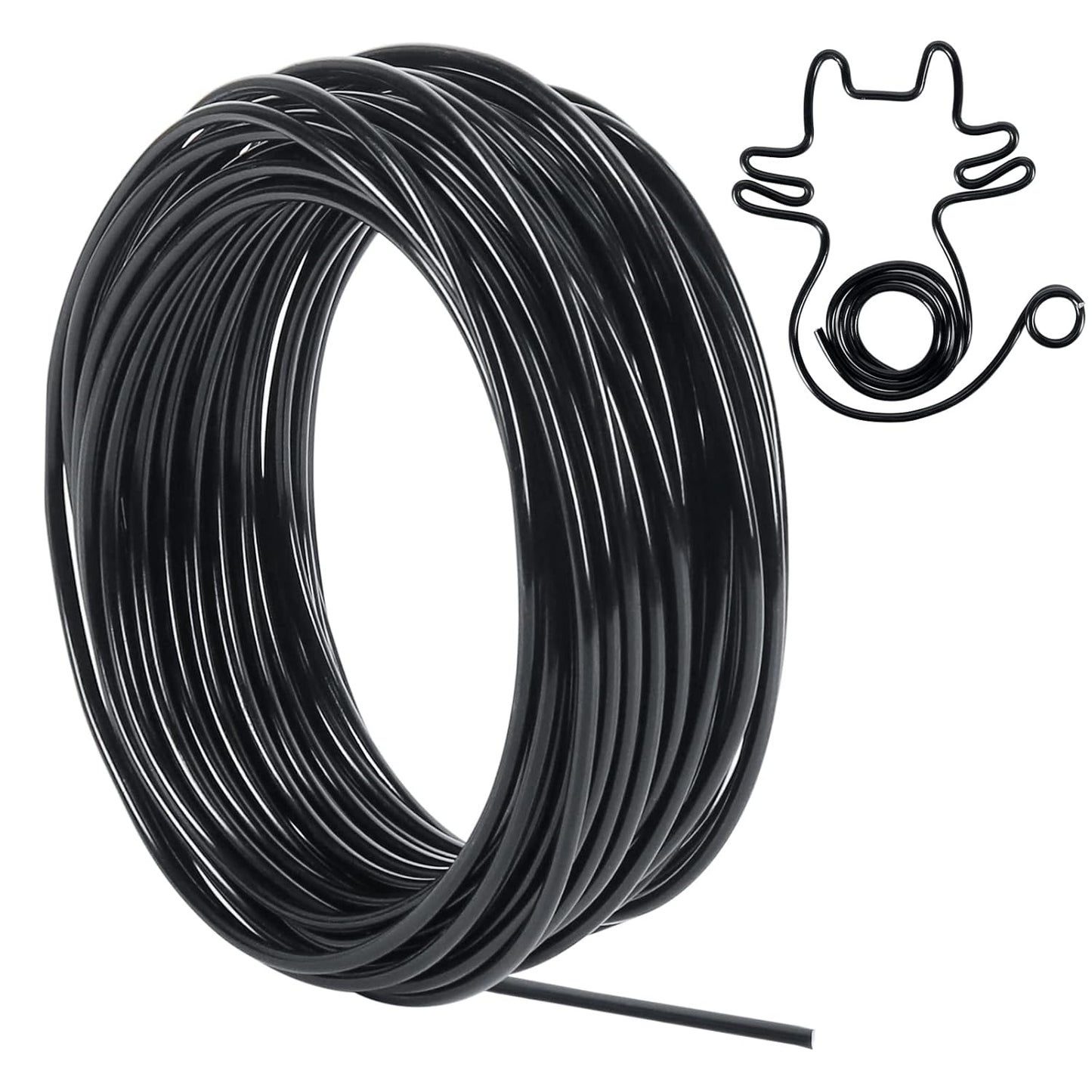 Tenn Well 9 Gauge Aluminum Wire, 50 Feet 3mm Bendable Metal Craft Wire for Sculpting, Armature Making, Jewelry Making, Wire Weaving and Wrapping (Black)
