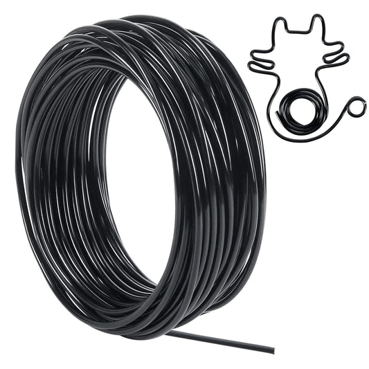 Tenn Well 9 Gauge Aluminum Wire, 50 Feet 3mm Bendable Metal Craft Wire for Sculpting, Armature Making, Jewelry Making, Wire Weaving and Wrapping (Black)