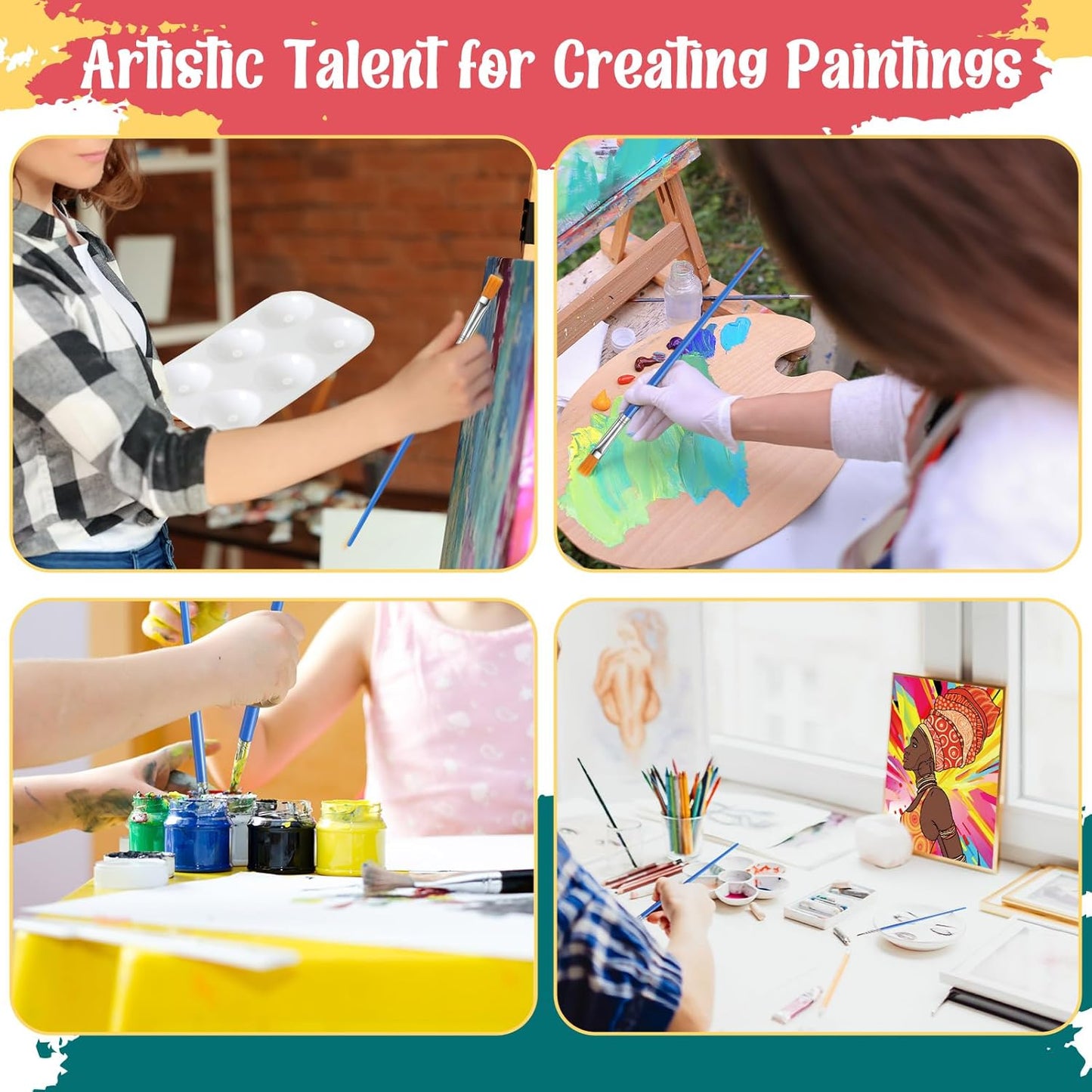 Zhanmai 12 Pack Pre Drawn Canvas for Painting Sip and Paint Kit 8" x 10" Paint Party Set Canvas Painting Pre Printed Canvases for Party Favor DIY Virtual Adult's Date Night(Afro Queen)