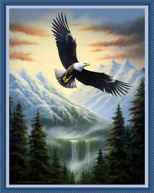 Dooxvey Cross Stitch Kits for Adults Beginners,Full Range of Cross-Stitch Stamped Kits Needlepoint Kits for Beginners Embroidery Kits 11CT Cross Stitch Patterns-Eagle Flying 16x20 inch