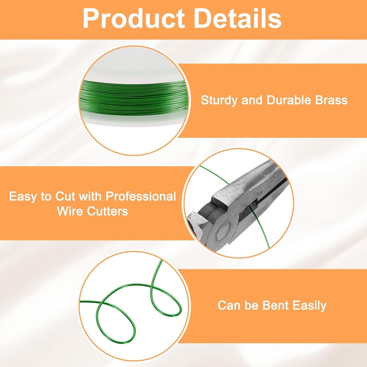 HARFINGTON 49ft Jewelry Wire, 28 Gauge (0.3mm) Brass Craft Soft Metal Tarnish Resistant Copper Beading Wire for Jewelry Making Supplies Crafting, Green