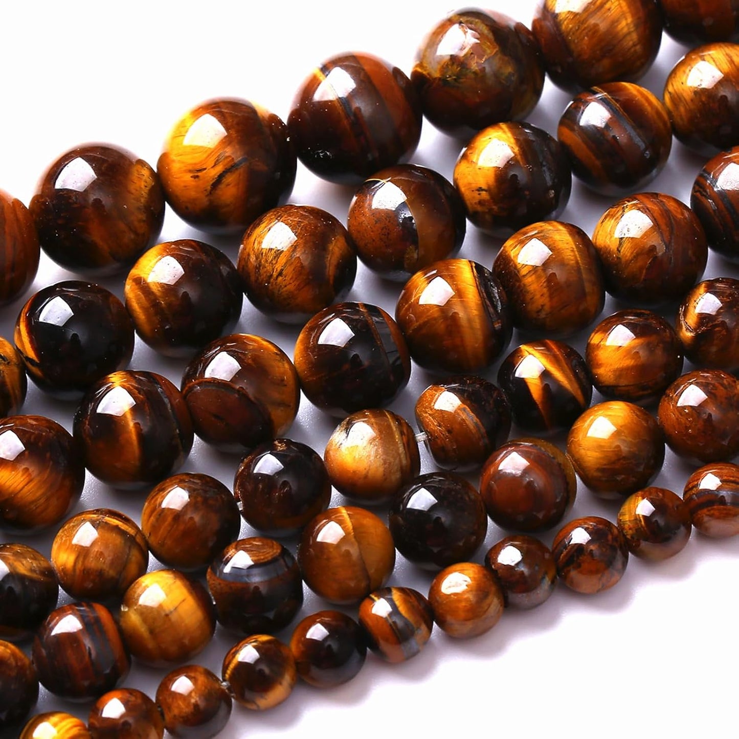 6MM Natural Iron Yellow Tiger Eye Stone Energy Healing Beads Round Loose Beads for Jewelry Making Bracelet 120pcs 2 Strands 32"