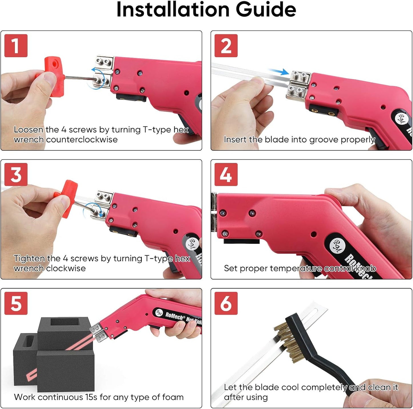 ROMECH Foam Cutter Pro Electric Hot Knife, 200W Styrofoam Cutting Tool Kit- with Heavy-duty Case Blades & Accessories RM-005 (200W)