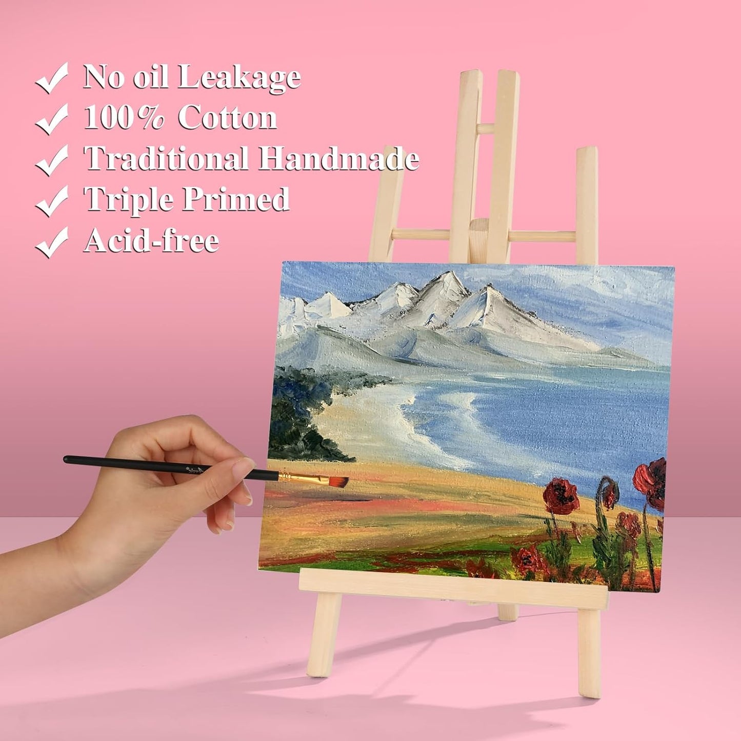 ESRICH Canvases for Painting 8x10In,14 Pack Blank Canvas Boards Bulk - Cotton Art Canvas for Oil, Acrylic & Watercolor Painting.