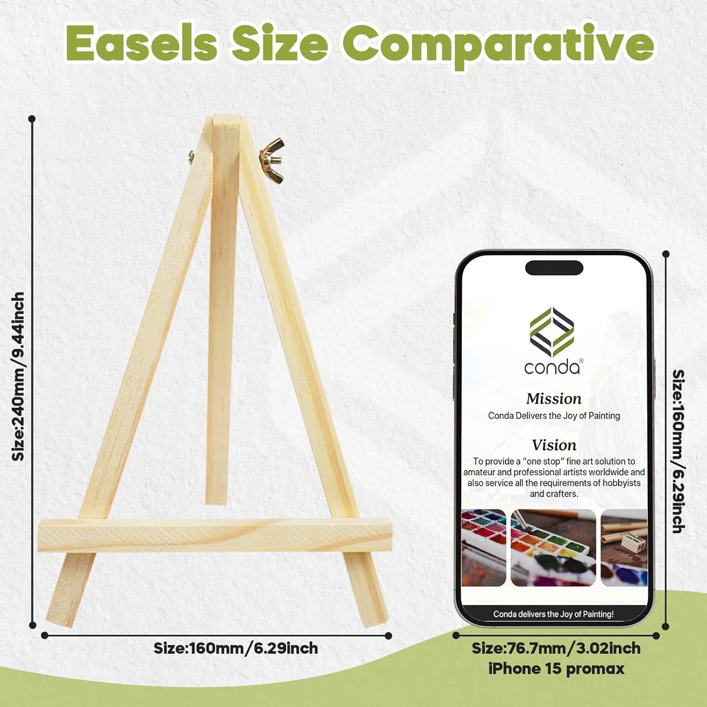 36 Pack 9 Inch Wood Easels, Easel Stand for Painting Canvases, Art, and Crafts,Tripod,Painting Party Easel,Kids Student Tabletop Easels for Painting,Portable A-Frame Tripod Tabletop Easel Set