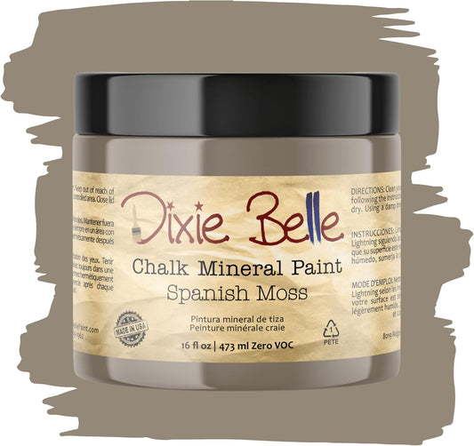 Dixie Belle Paint Company Chalk Finish Furniture Paint - Spanish Moss (16oz) - Matte Succulent Green Chic Chalk Mineral DIY Furniture Paint