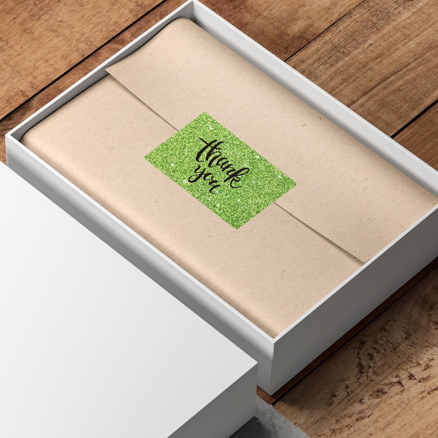 3x2 Inch Holographic Thermal Labels Stickers, Glitter Waterproof Direct Thermal Sticker Labels for Barcode, Mailing, DIY Design- 200Pcs /Glitter Green