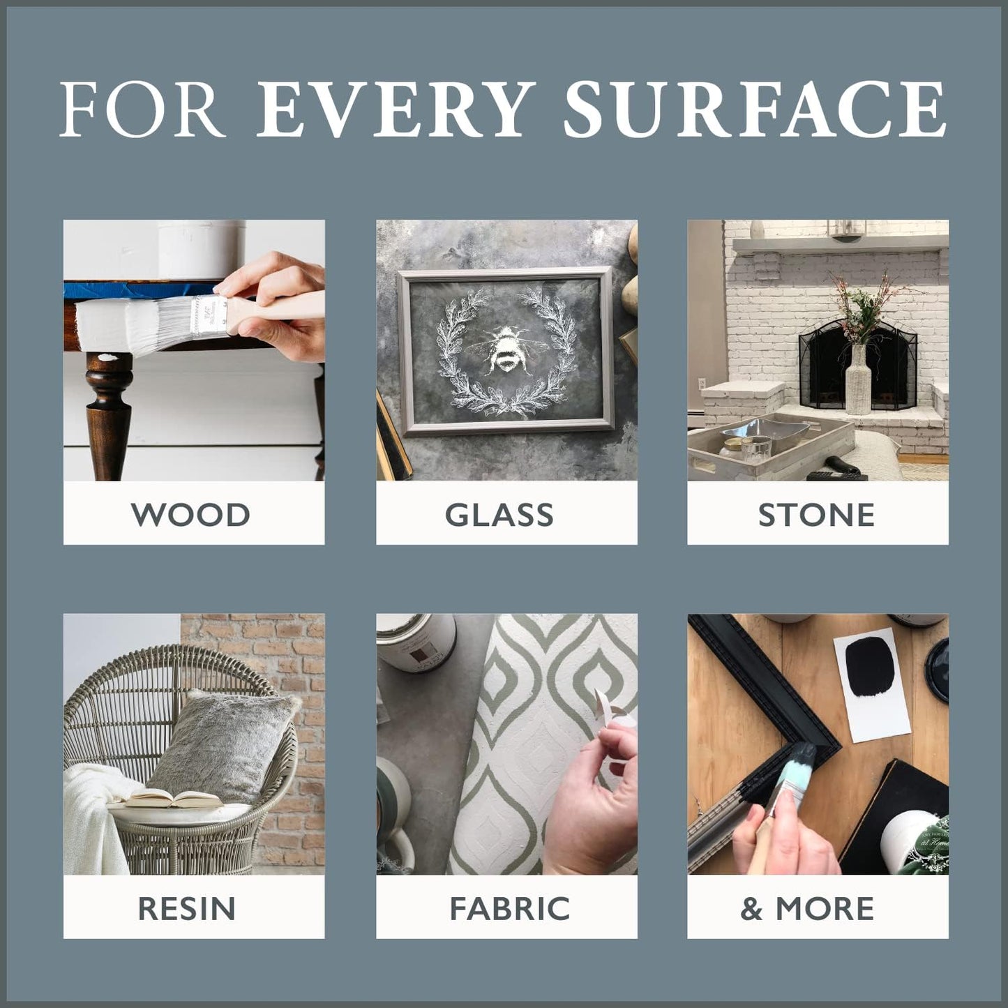 AMY HOWARD AT HOME Chalk-Based One Step Paint for Furniture, Cabinetry, Decor, Finish, and More | No Stripping, Sanding, or Priming | Ultra-Light Base | 16 Ounce | Tick Tock