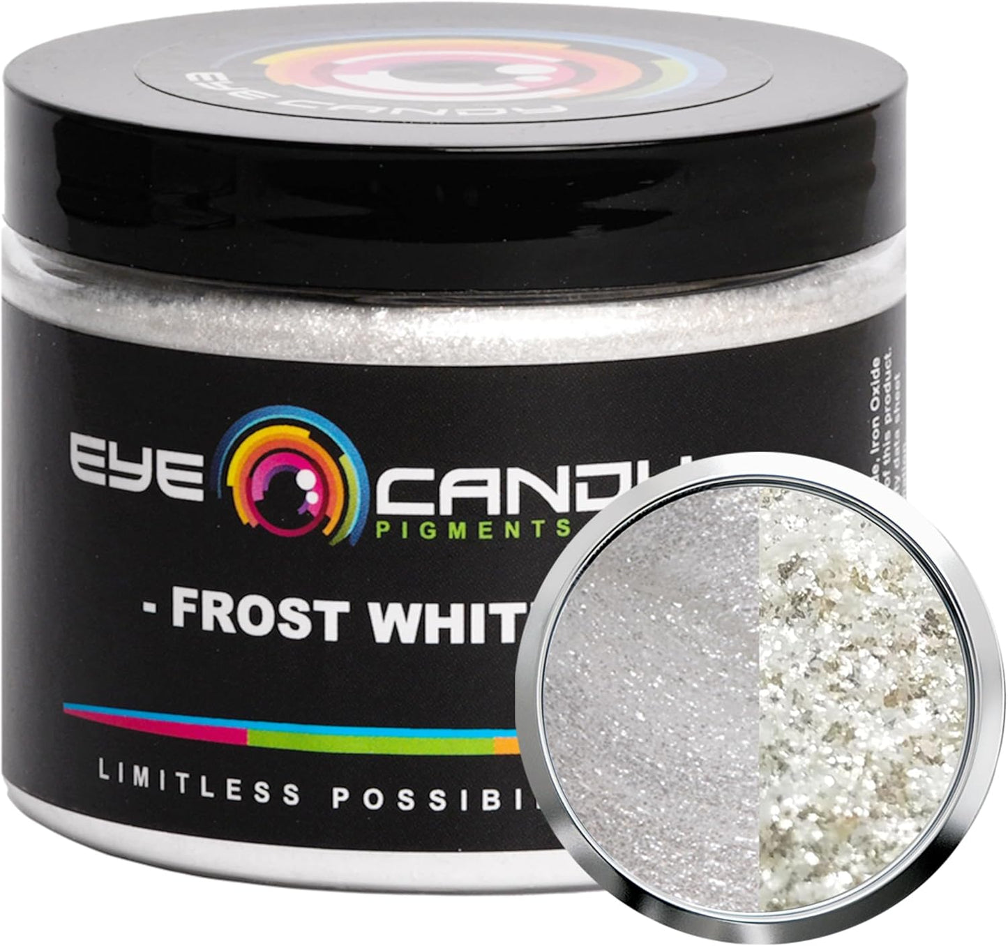 Eye Candy Pigments Premium White Mica Powder - Frost White (50gr) - for Epoxy, Resin, Soap, Paint, Woodworking, Acrylic Pouring, Bath Bombs, Fishing Lures - DIY Arts and Crafts Additive