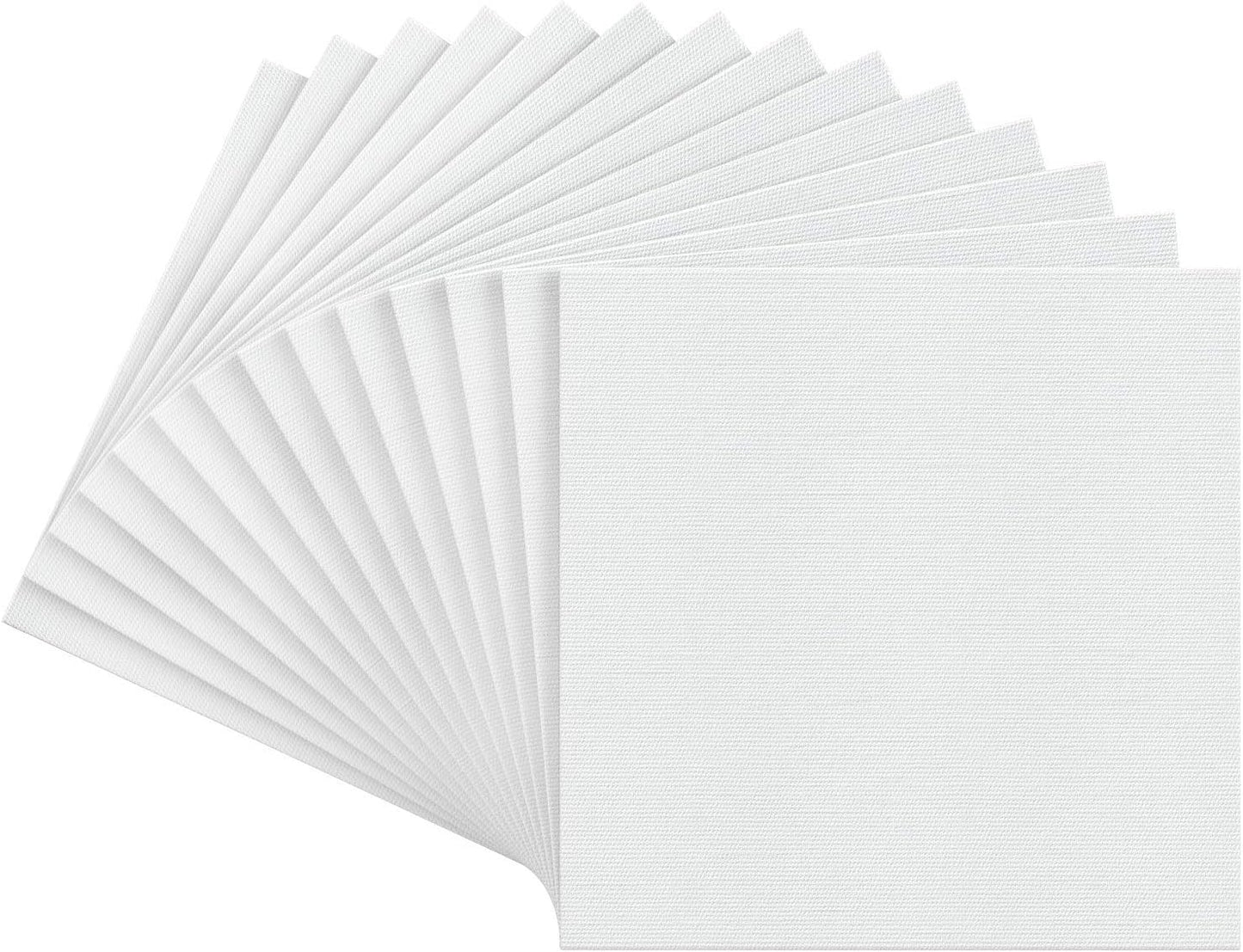 ARTEZA Canvases for Painting, Pack of 14, 10 x 10 Inches, Square Blank Art Canvas Boards, 100% Cotton, 12.3 oz Gesso-Primed, Art Supplies for Adults and Teens, Acrylic Pouring and Oil Painting