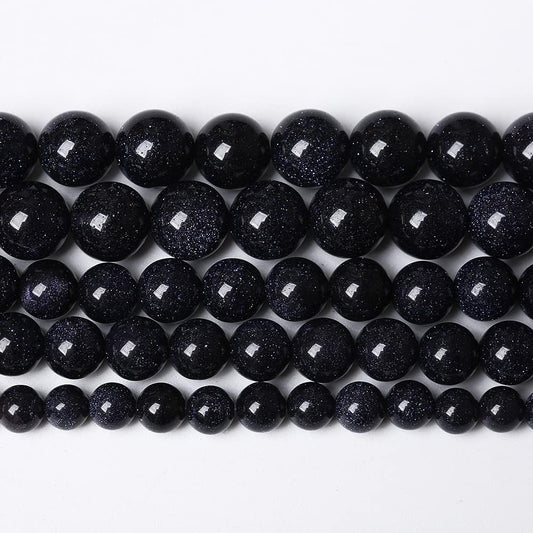 90PCS 4mm Starry Blue Sandstone Gemstone Beads Beads Natural Stone Round Loose Beads for Jewelry Making DIY Bracelet Necklace 15" Inch(Blue Sandstone, 4mm)