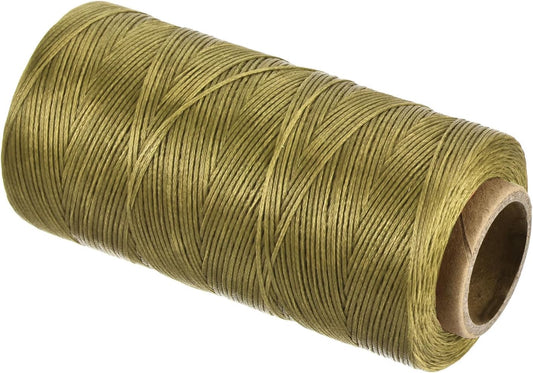 MECCANIXITY Waxed Thread,284 Yard 0.8mm 150D Flat Wax Thread Polyester Waxed String for Leather Sewing Hand Weaving Book Binding Home Decoration,Deep Khaki