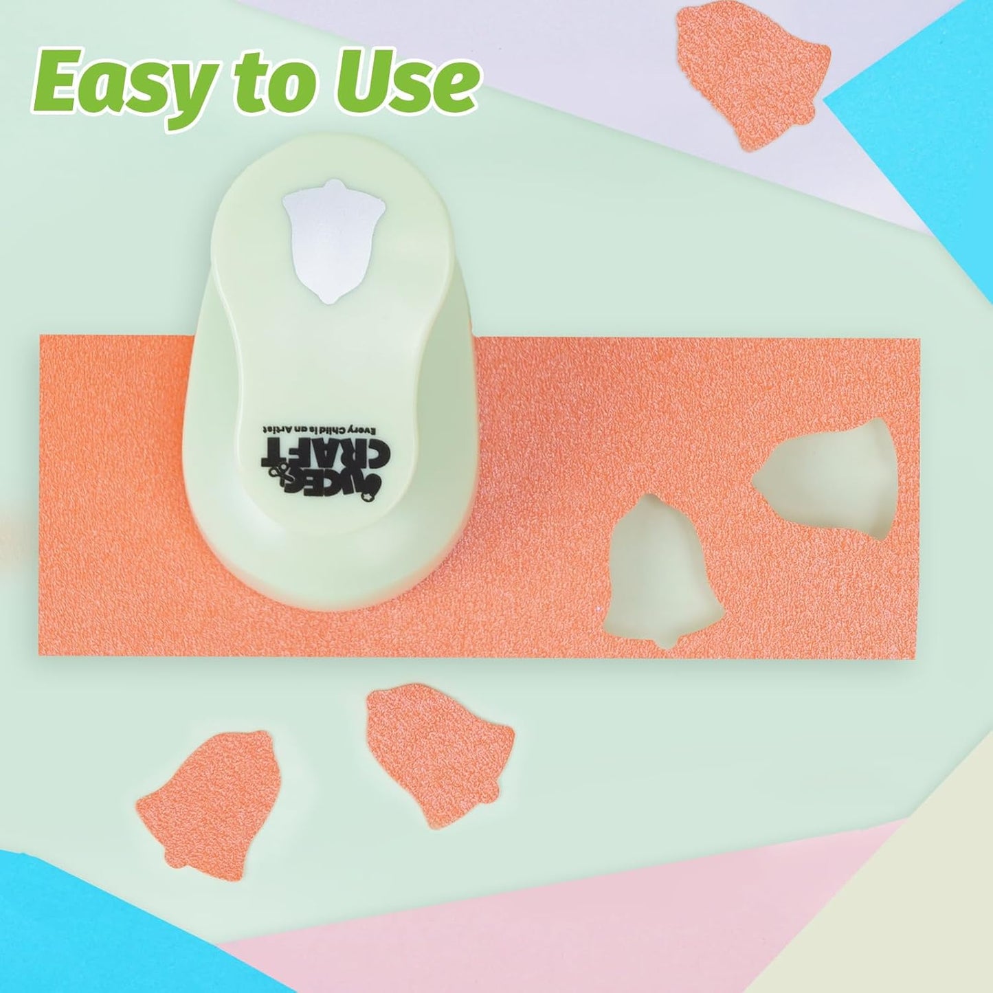 UCEC Hole Punch 1 Inch Craft Christmas Snowflakes Bells Shapes 30 Pieces Hole Puncher for Crafts Set with Craft Paper Cardstock, Mix Shape Designs Hole Puncher for Kids for Crafting Scrapbooking