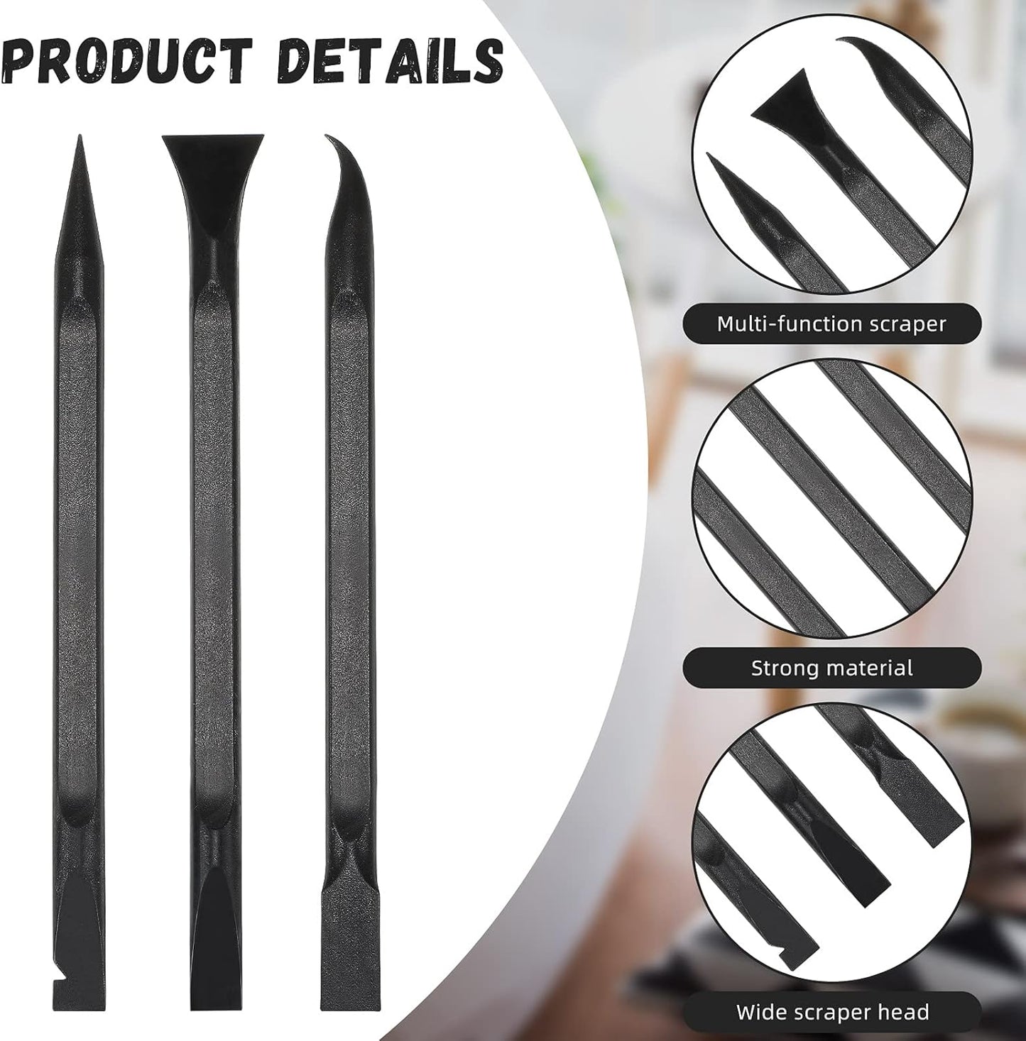 Minatee 18 Pieces Non-scratch Plastic Scraper Tool Multi-purpose Carbon Fiber Pen-shaped Plastic Scraper for Cleaning Small and Narrow Space(Black)