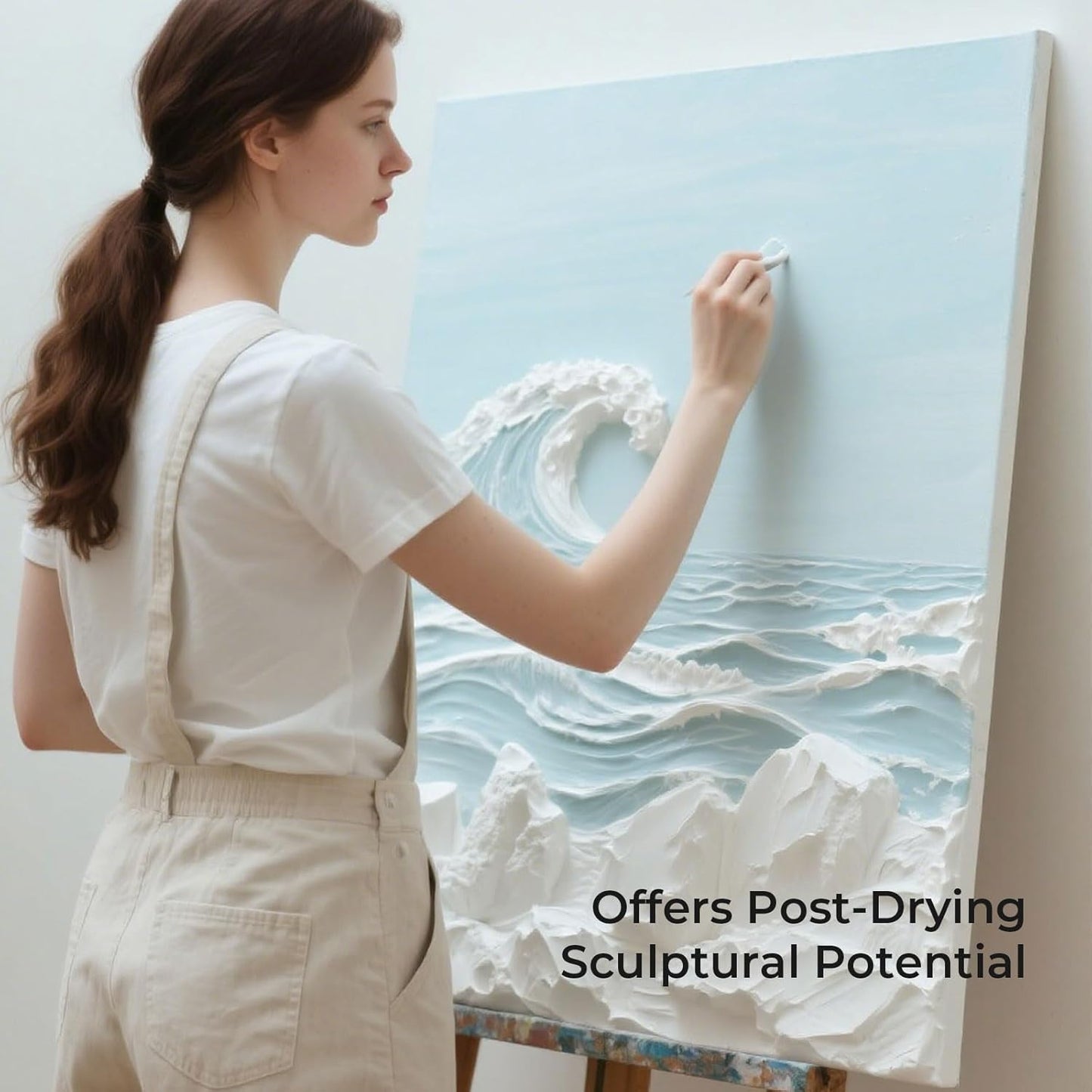 Nicpro Modeling Paste 571 ml / 28.2 oz for Acrylic Painting, High Density Acrylic Medium for Texture Art and Thickness, Structural Molding Texture Paste for Canvas Paint, Art Projects, DIY, 3D Effect