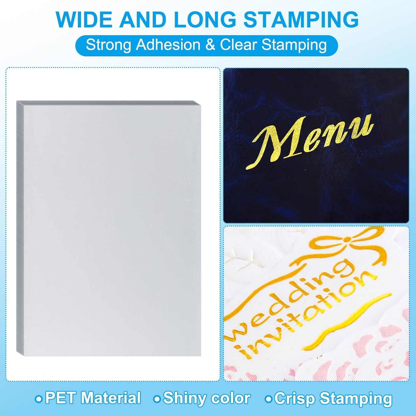 PATIKIL 11.7x8.3" Hot Stamping Foil Paper Sheet, 20 Sheets A4 Heat Transfer Hot Stamping Paper Foil for Leather DIY Logo Decor Craft Gift Package Scrapbook Card, Matt Silver