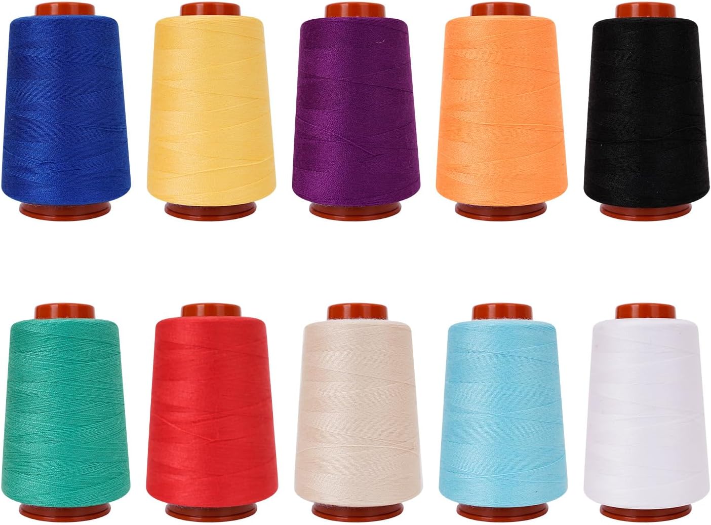 Sewing Thread Kit, 10 PCS, All Purpose Sewing Thread 40wt, Assorted Colors Each 800 Yards of Polyester Threads for Sewing Machine, Hand Stitching, Quilting, Serger (Bright Color Series)