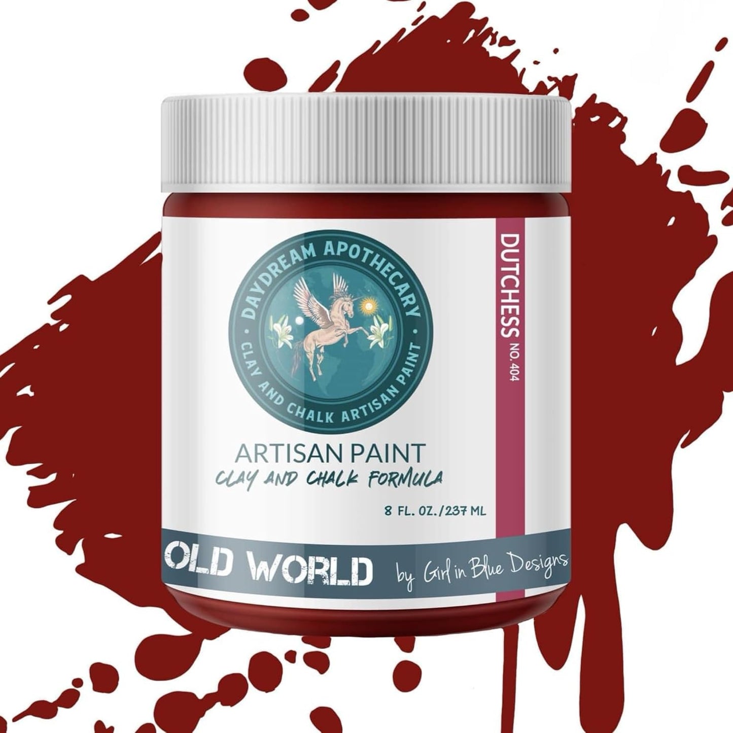 Daydream Apothecary Premium Chalk Style Paint for Furniture, Home Décor, Wood, DIY Interior Projects, Quick Dry, No Prep or Prime Needed, Matte Burgundy Red - 8oz