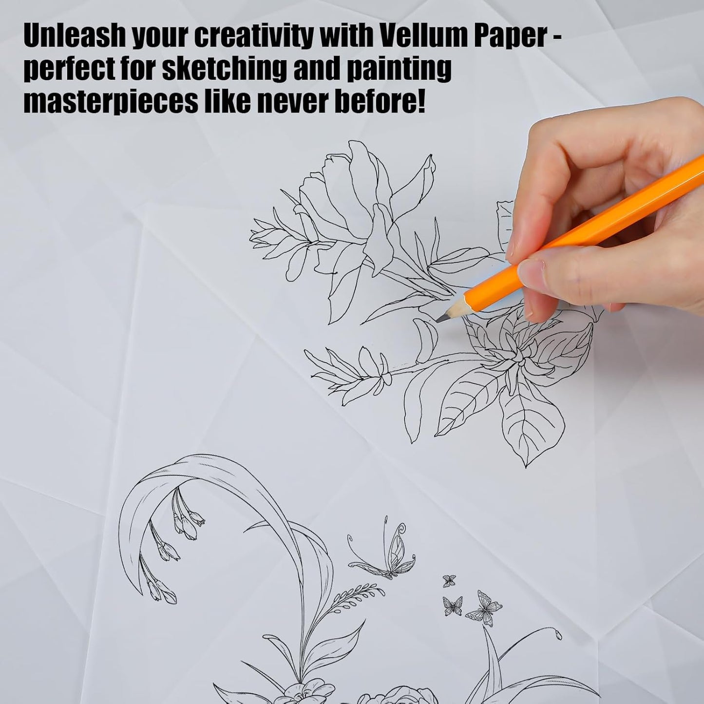 200 Sheets Vellum Paper, Translucent Printable Vellum Tracing Paper, Glassine Papers for Wedding Invitation Drawing Sketching Writing(8.3×5.7 Inches)