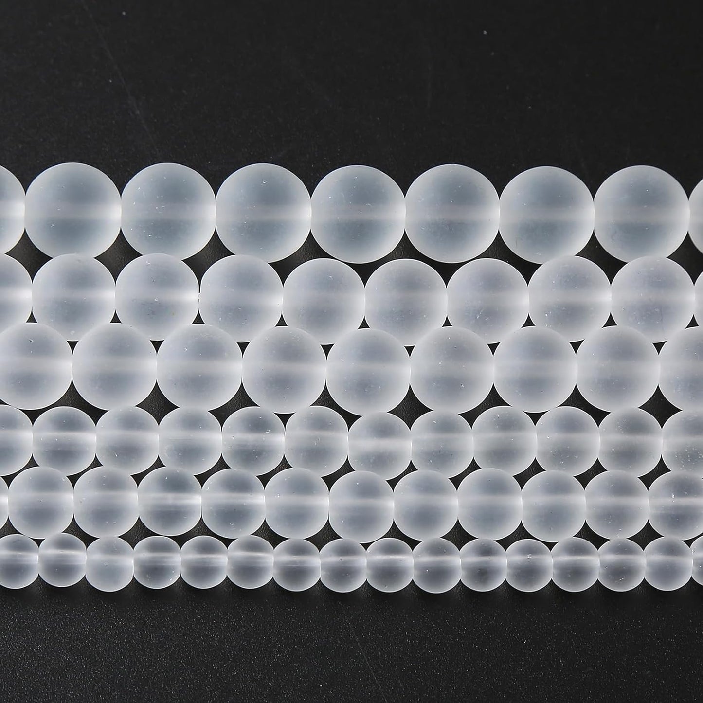 45pcs 8mm Frost White Crystal Glass Beads for Jewelry Making Round Loose Beads DIY Bracelets Necklaces Crystal Energy Healing Stone Beads 15"(8mm, Frost White Glass)