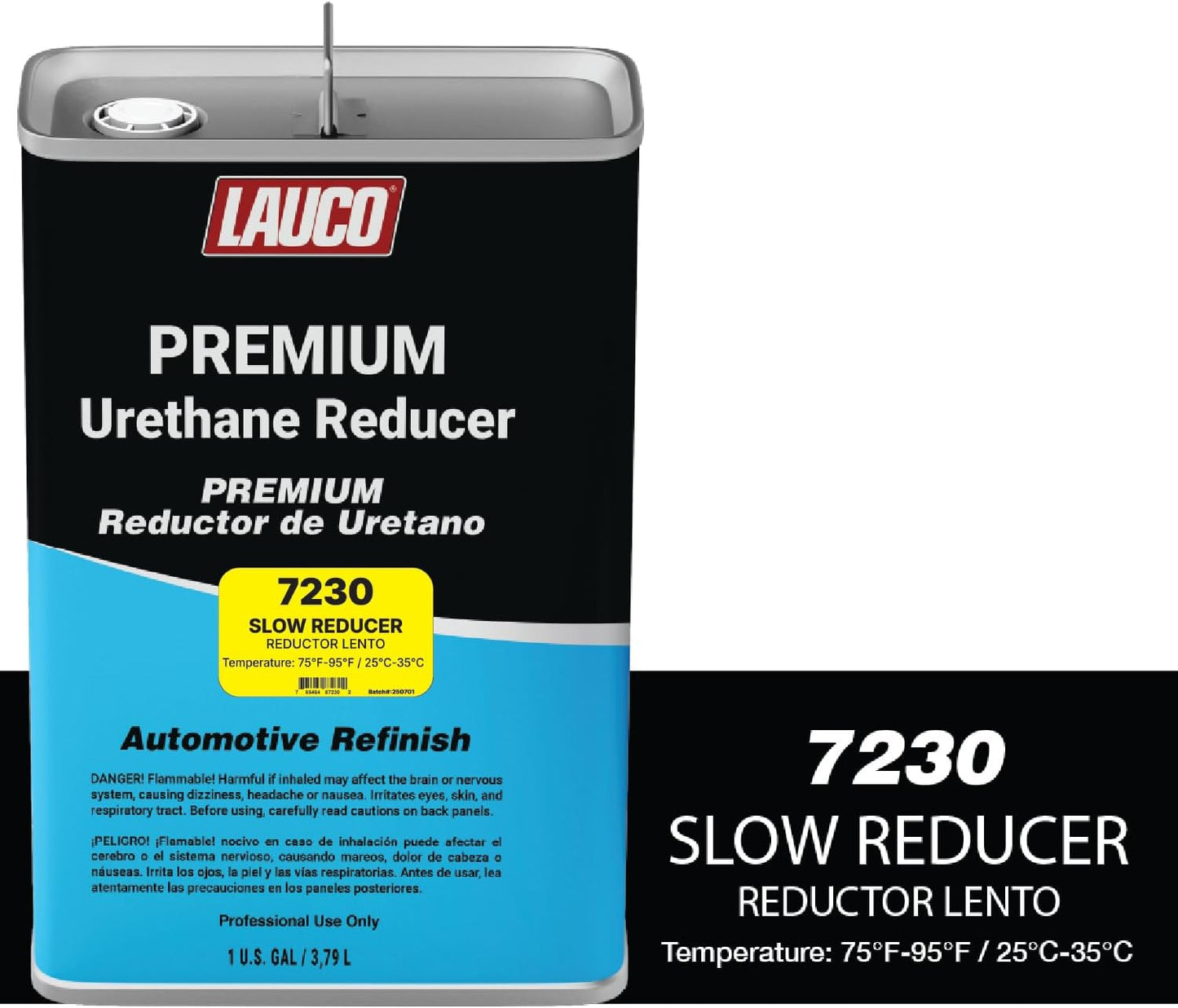LAUCO Slow Urethane Grade Reducer (7230), 2 Gallons, 75°F - 95°F - For Automotive Paint and Industrial Paint Use - High Performance Automotive Grade