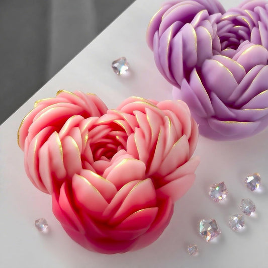 Heart Rose Cylinder Candle & Resin Mold - Resin Casting Silicone Molds for Home Decor & Candle Making Wave Spiral Mold