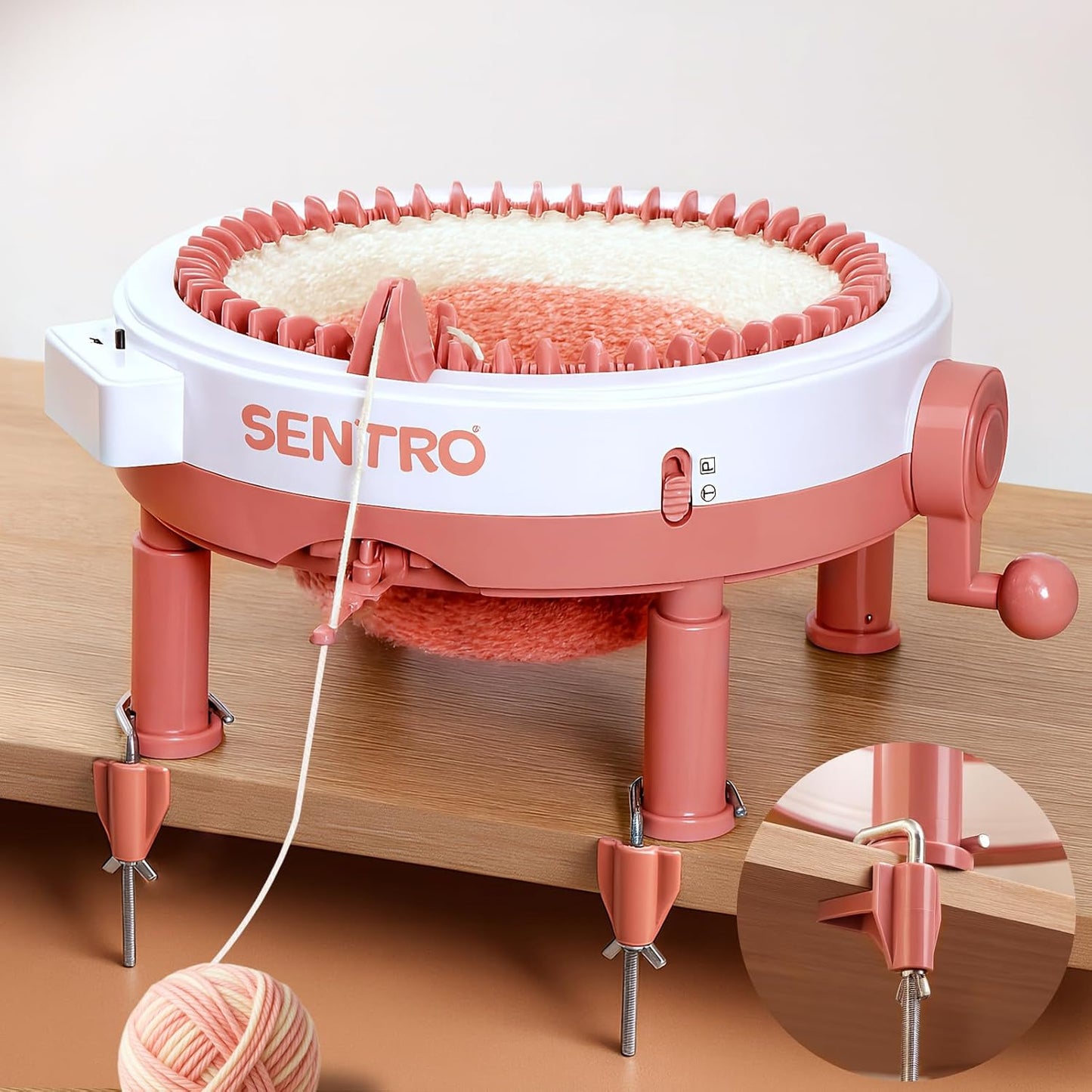 BZVV Knitting Machine for SENTRO 48 Needles Smart Knitting Crochet Machine with Row Counter for Adults and Beginners, Knitting Board Rotating Double Loom, Weaving Loom Machine Kit New Year Gifts