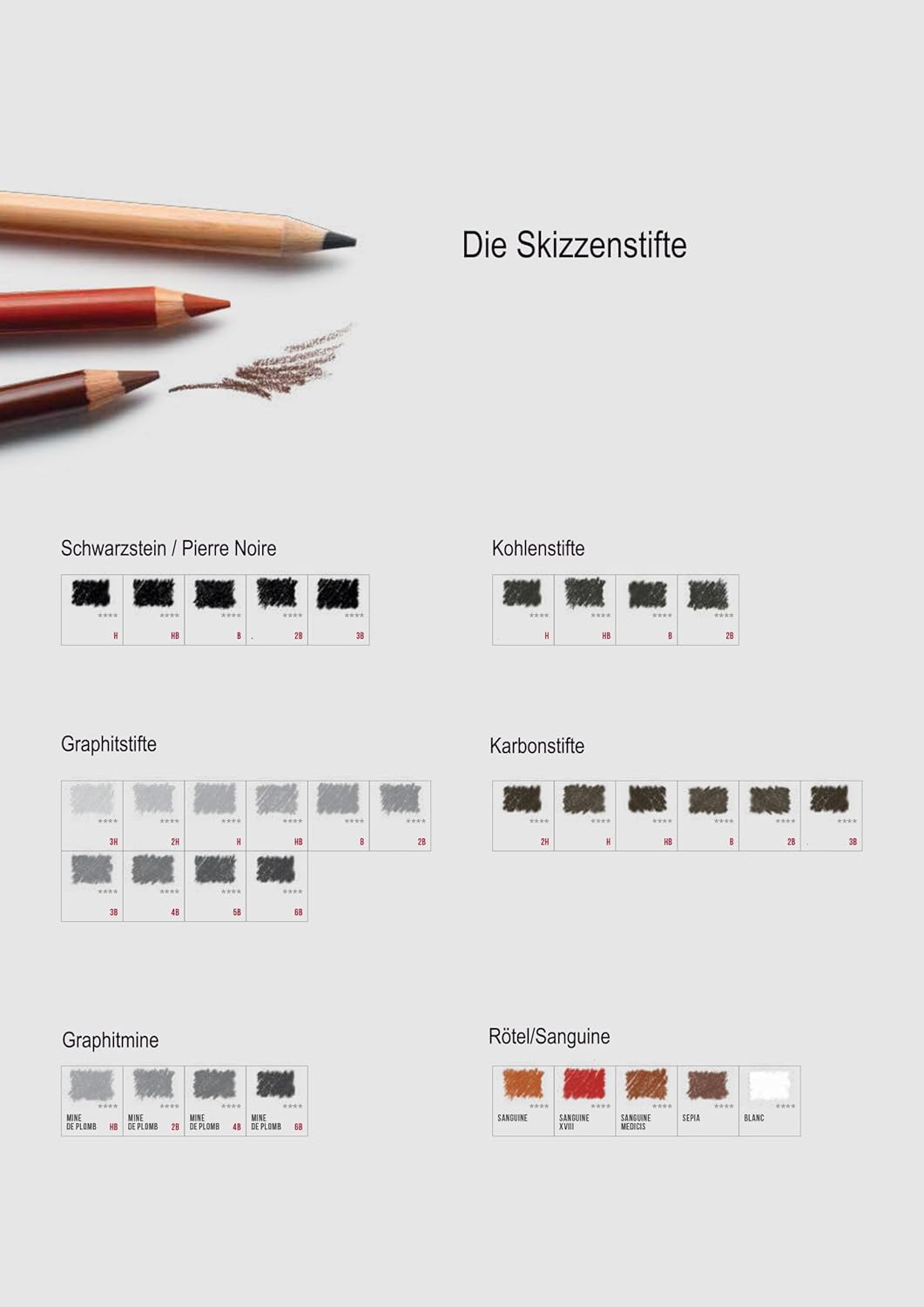 Conté à Paris 50126 Sketching Box Set 12 Pastels of Assorted Colours + 3 Pencils of Assorted Colours + Accessories