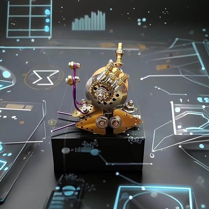 3D Steampunk Mechanical Snail Model Kit – DIY Metal Brass Puzzle for Adults, Retro Collectible Robot Sculpture Craft Gift (Snail-O)