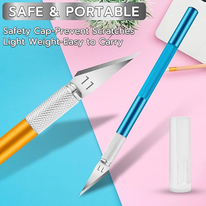 24 Pack Exacto Knife Set, Precision Craft Knife, Hobby Knife Kit for Cutting, Carving, Trimming, Scrapbooking, DIY