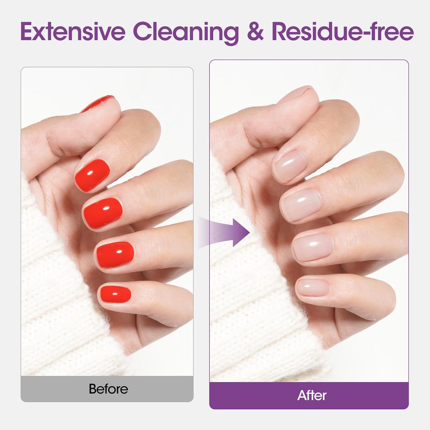 Gellen Acetone Gel Nail Polish Remover Pads: 400 Pack Professional Nail Polish Remover Pads, Individually Wrapped Travel Bulk Set to Remove Gel Fingernail Polish for Home & Salon Supplies